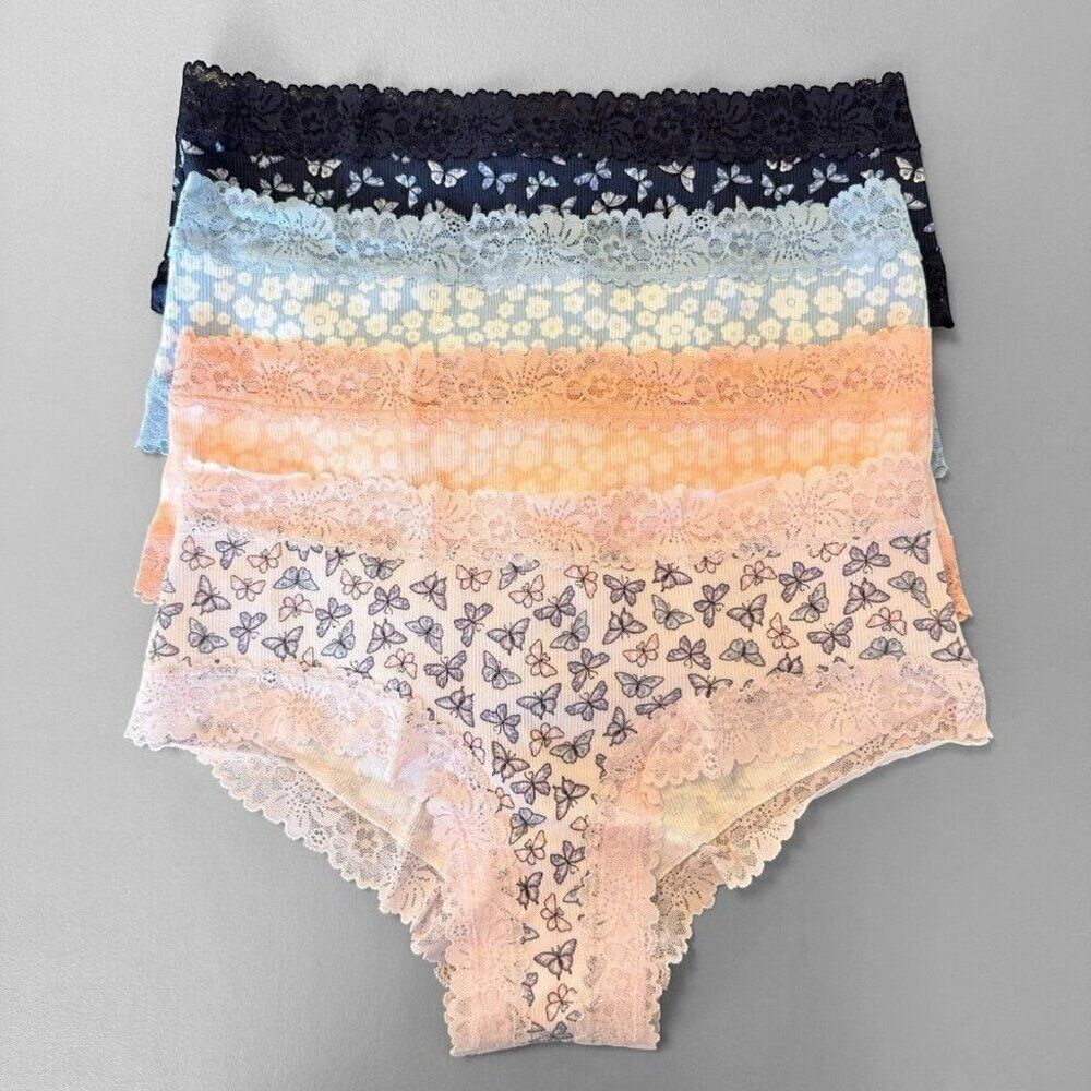 Victoria's Secret PINK Cheeky Lace Panties Womens Medium M LOT OF 4 VS Panty
